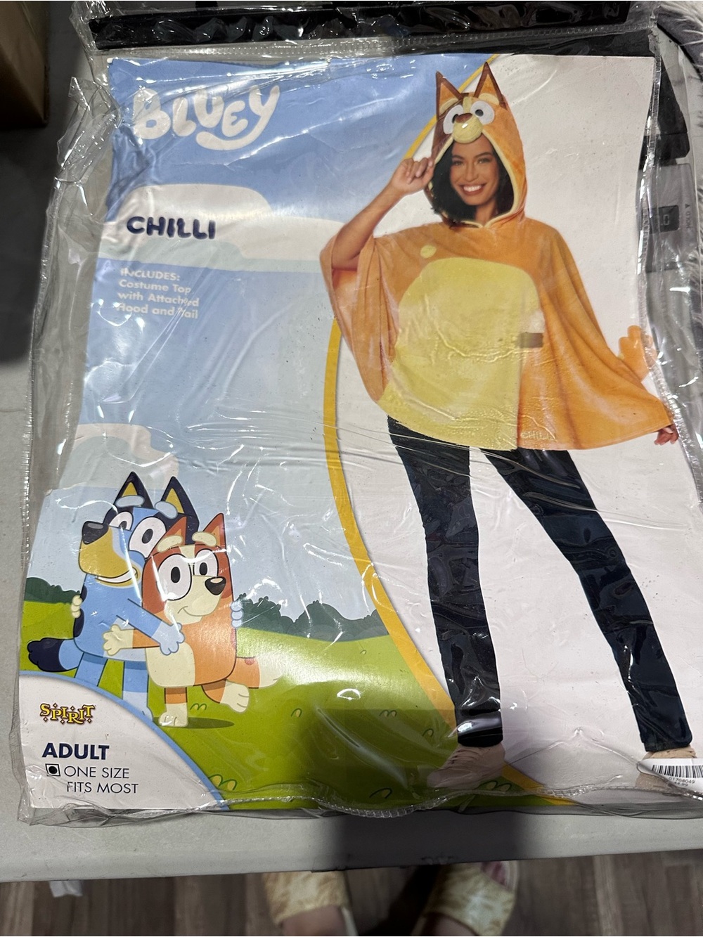 Bluey Chilli adult Character Costume Poncho Hoodie style